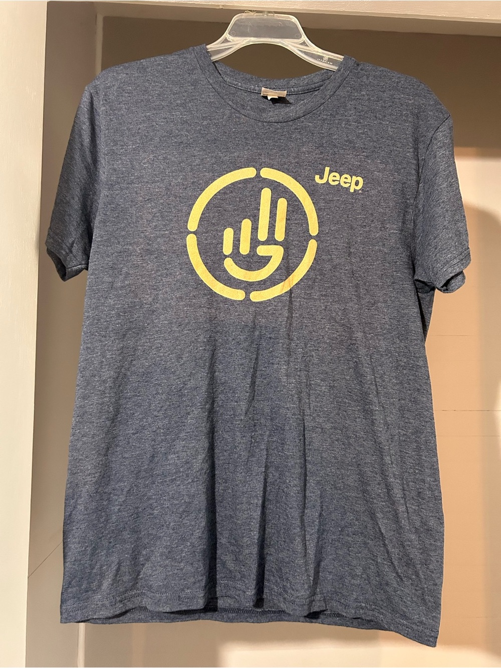 Jeep Heather Blue Short Sleeve Tee with Yellow Graphic